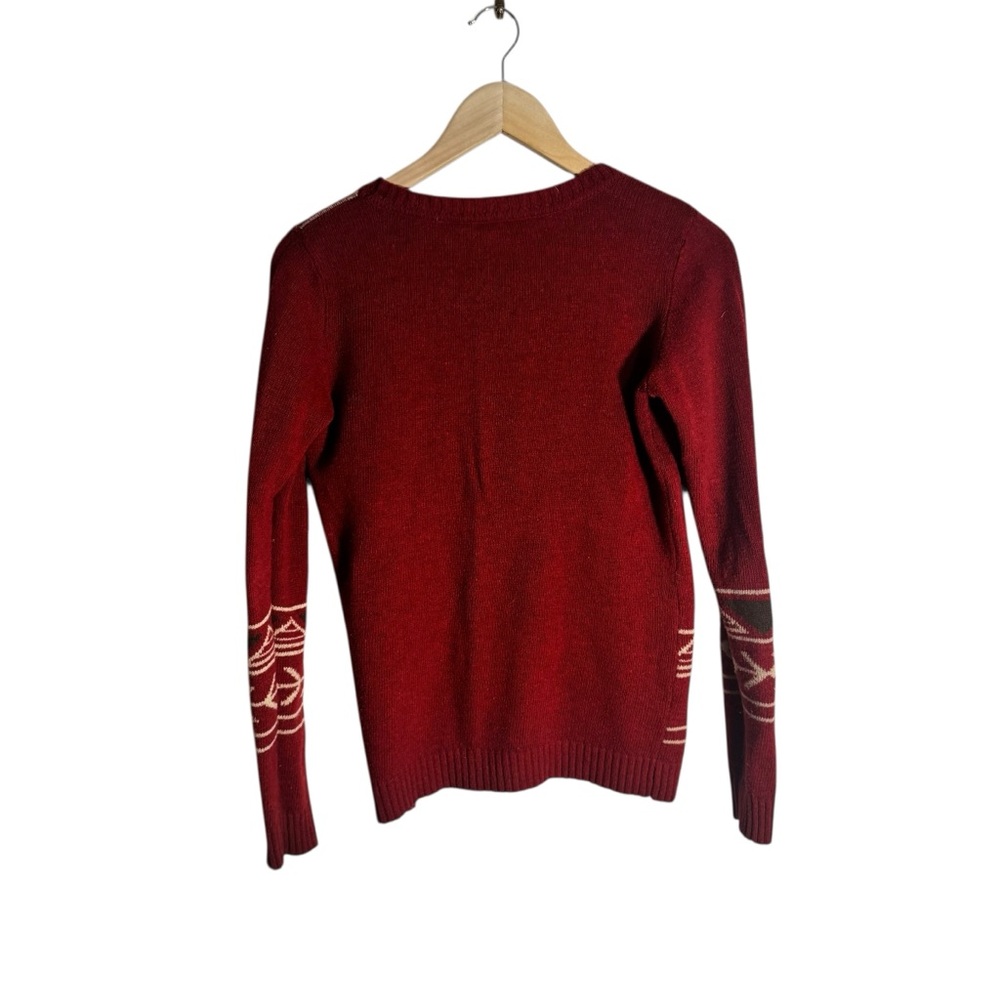 Wrangler Retro Aztec Eagle Sweater Knit Southwestern Design Red Size Medium - Picture 3 of 4